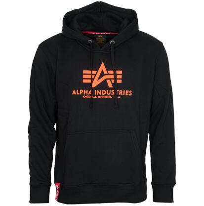 Mikina Alpha Basic Hoody černá | neon orange